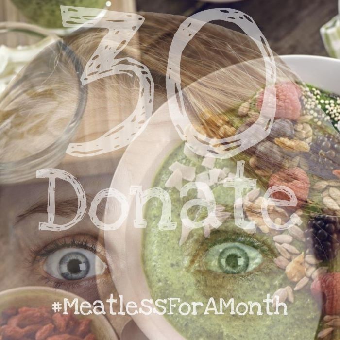 30-Day Plant-Based Challenge donation, support animal rights, livestock advocacy, sustainable living, Meatless for a Month campaign, plant-based lifestyle promotion, vegan community, educational resources, advocacy efforts, green future