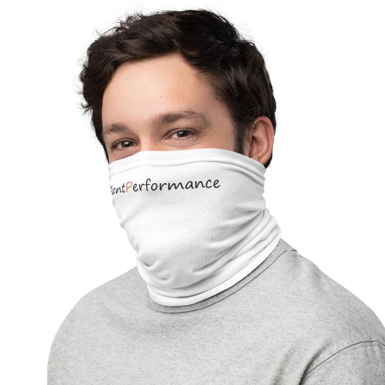 Vegetizer neck gaiter featuring #SilentPerformance for animal rights and species equality