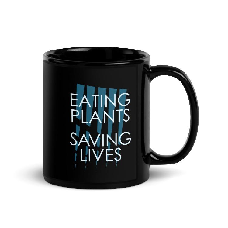 Ceramic mug featuring a plant-based slogan