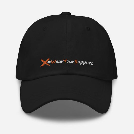 Dad hat featuring #WearYourSupport embroidery and animal paw design