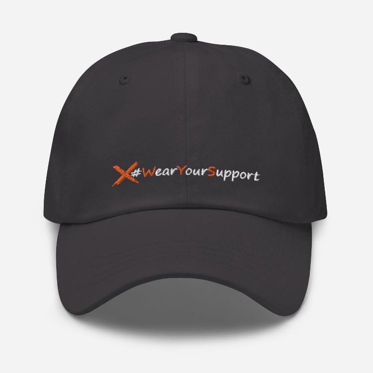 Dad hat featuring #WearYourSupport embroidery and animal paw design