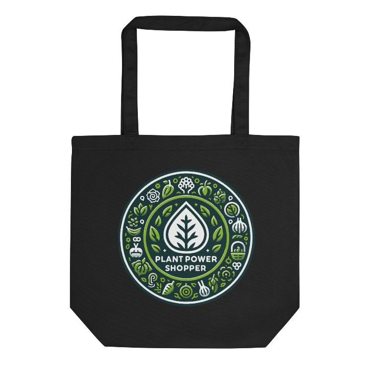 Eco Tote Bag - 30-Day Plant-Based Challenge - Plant Power Shopper - Print