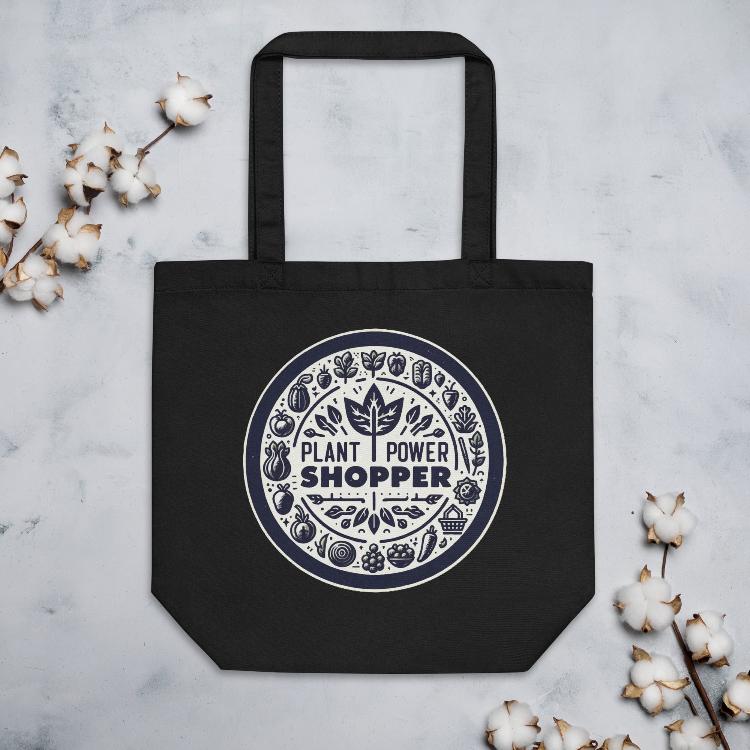 Eco Tote Bag - 30-Day Plant-Based Challenge - Plant Power Shopper - Print