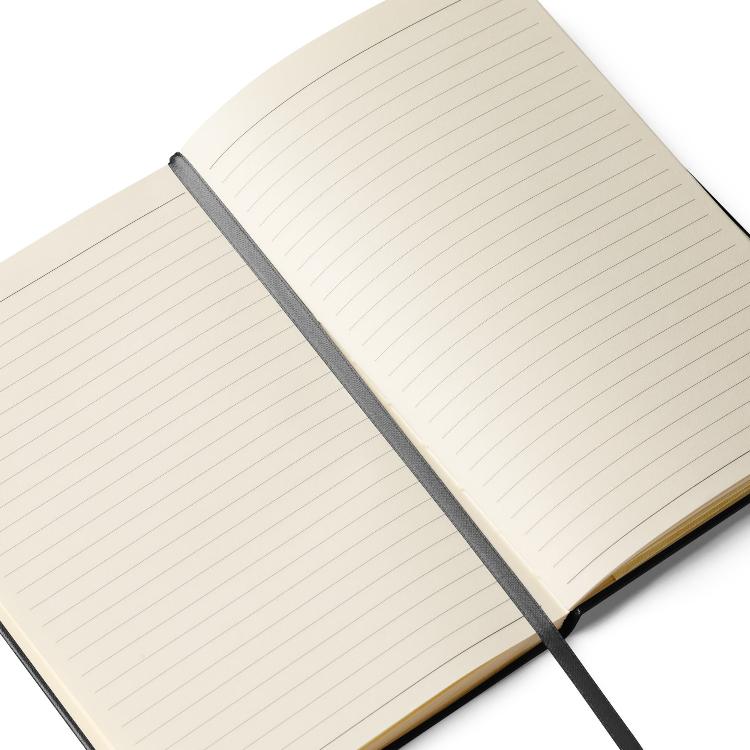 Vegetizer Hardcover Bound Notebook featuring campaign symbol and hashtag #AllSpeciesEquity, 80 lined cream-colored pages, elastic closure, ribbon marker, expandable inner pocket, eco-friendly design