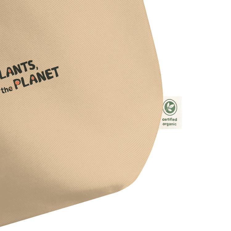 Large Organic Tote Bag - 30-Day Plant-Based Challenge - Eat Plants, Save the Planet - Print