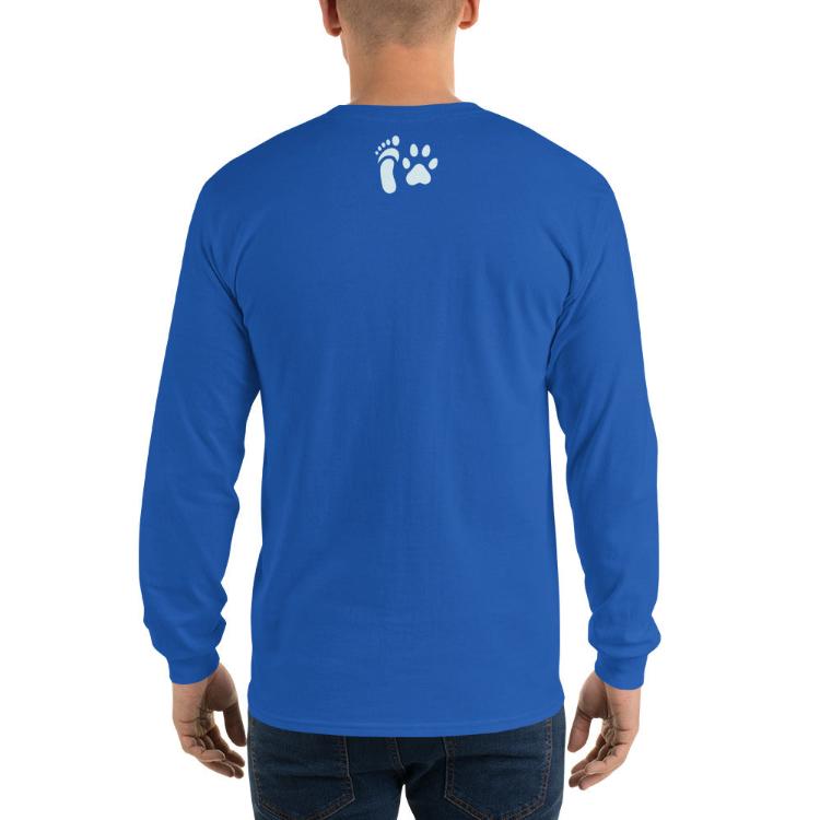 Long sleeve shirt with ‘Eating Plants, Saving Lives’ slogan and animal paw prints