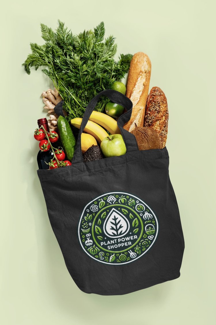 Eco Tote Bag - 30-Day Plant-Based Challenge - Plant Power Shopper - Print