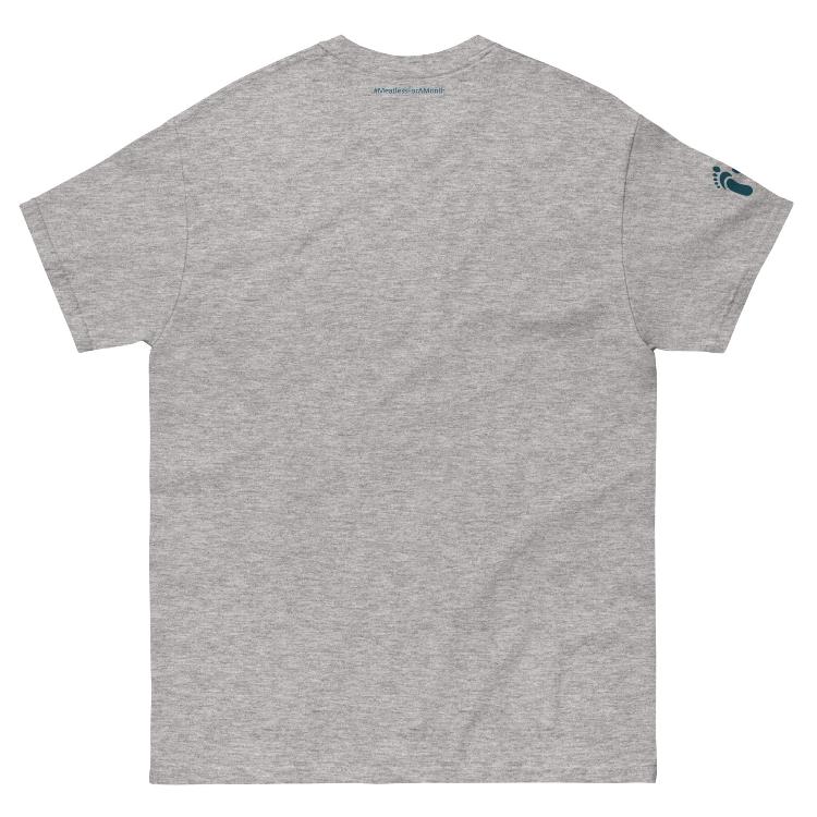 Classic cotton tee with 'Living Meat-Free and Loving It' slogan promoting plant-based living