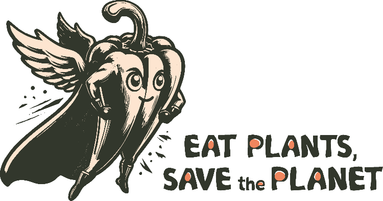 Large Organic Tote Bag - 30-Day Plant-Based Challenge - Eat Plants, Save the Planet - Print